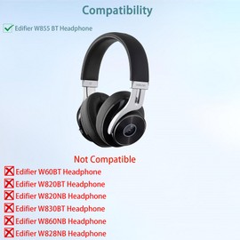 W855BT Ear Pads, HAIZEEN Ear Pads Compatible with Edifier W855 W855BT W-855 W-855BT W 855 855BT Headphone Ear Pads Replacement Cushion (Protein Skin/Memory Foam)