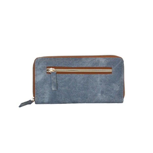Propeller Heads 11-2121-NV Denim Synthetic Leather Long Wallet, blue