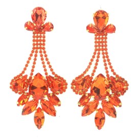 neXxtten Gold Tone Metal Post Earrings with Rhinestone ESE5575-ORG