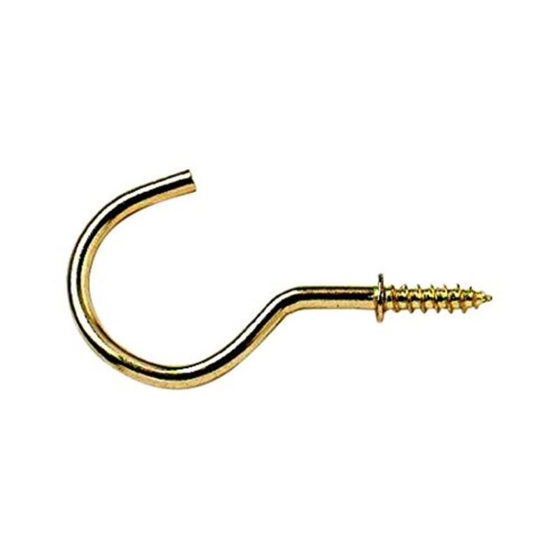 Merriway BH03806 (100 Pcs) Electro Brass Plated Shouldered Cup Hooks,