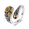 YFN Sunflower Bee Ring Sterling Silver for Women Sunflower Jewellery