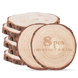 Timburst 8-9 Inches Wood Centerpieces for Tables with Bark, 8 Pcs Rustic Wood Slices for Centerpieces, Natural Wooden Centerpieces for Tables Wedding, Party, Rustic Decor, Art Creation