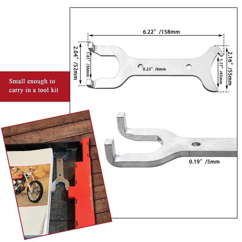 WOWTK Rear Shock Adjustment Spanner,universal Spanner wrench tool for Harley