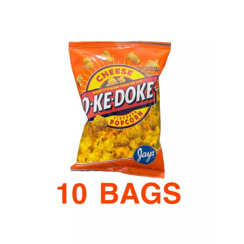 Jays Jay’s OKE DOKE Cheese Flavored Popcorn 10 .625 Bags
