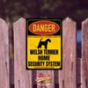 Welsh Terrier Welshie Sign Danger Security System Door Sign Dog