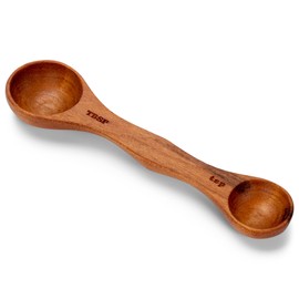 Elanze Designs 259C Double Ended Reddish Brown 7.25 x 2 Inch Wood Measuring Spoon