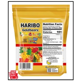 HARIBO Goldbears, Gummi Candy, 10 Oz Resealable Bag, Assorted Flavors