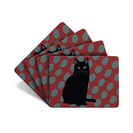 Black Cat - Set of 4 Table Mats - Leslie Gerry Animal Gifts