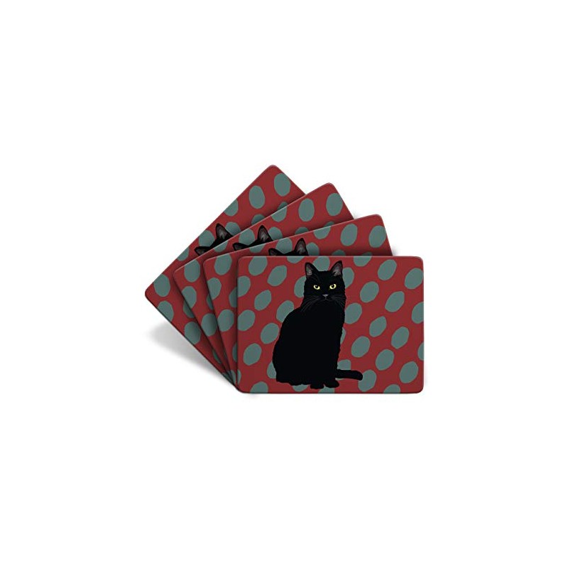 Black Cat - Set of 4 Table Mats - Leslie