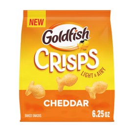 Goldfish Crisps Cheddar Cheese Baked Chip Cracker Snack, 6.25 Oz Bag
