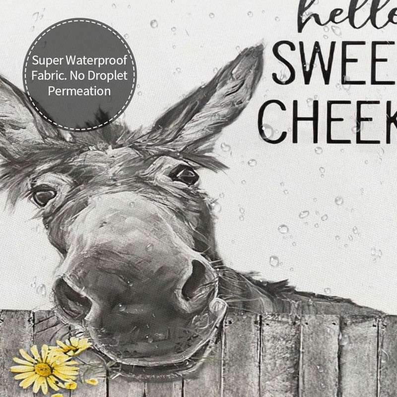 Tijuboni Farmhouse Donkey Shower Curtain, Funny Bathroom Decor, Rustic Country