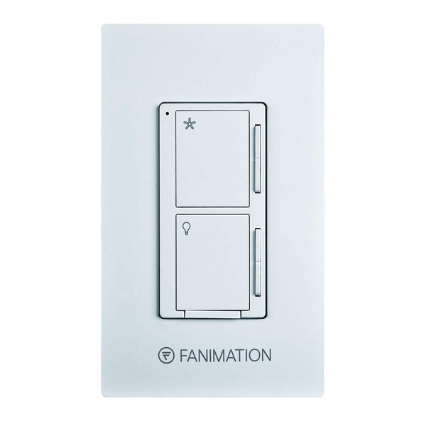 Fanimation Ceiling Fan Wall Control - Fan 3 Speeds and Dimming Light - White