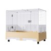 Oneluck Deluxe Rolling Bunny Hutch with Urine Guard,Small Rabbit Cage