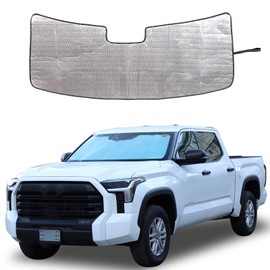 Parasol de parabrisas apto para Toyot@ Tundra/Sequoia 2022+, parasol plegable para ventana delantera, visera de protección solar automática bloquea los rayos UV y mantiene el vehículo fresco (para