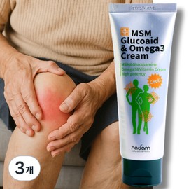 Space Boss Applying MSM Glucoade & Omega 3 Cream, 120ml, 3 Pieces / 우주상사 바르는 MSM글루코에이드 앤 오메가3 크림, 120ml, 3개