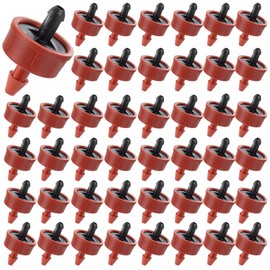 60Pcs 1 GPH Pressure Compensating Irrigation Spot Drippers,Constant Flow Barb Outlet Watering Dripper Emitters Heads Parts for 1/4 Inch Watering Tubing Line for Garden Pots Plants Irrigation Systems