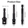 6 PCS Drill Socket Adaptor, 1/4, 1/2, 3/8 Inch Impact