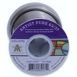 AIM Artist Pure 63/37 Stained Glass Solder, 0.125inch, 1lb (3mm / 454g)