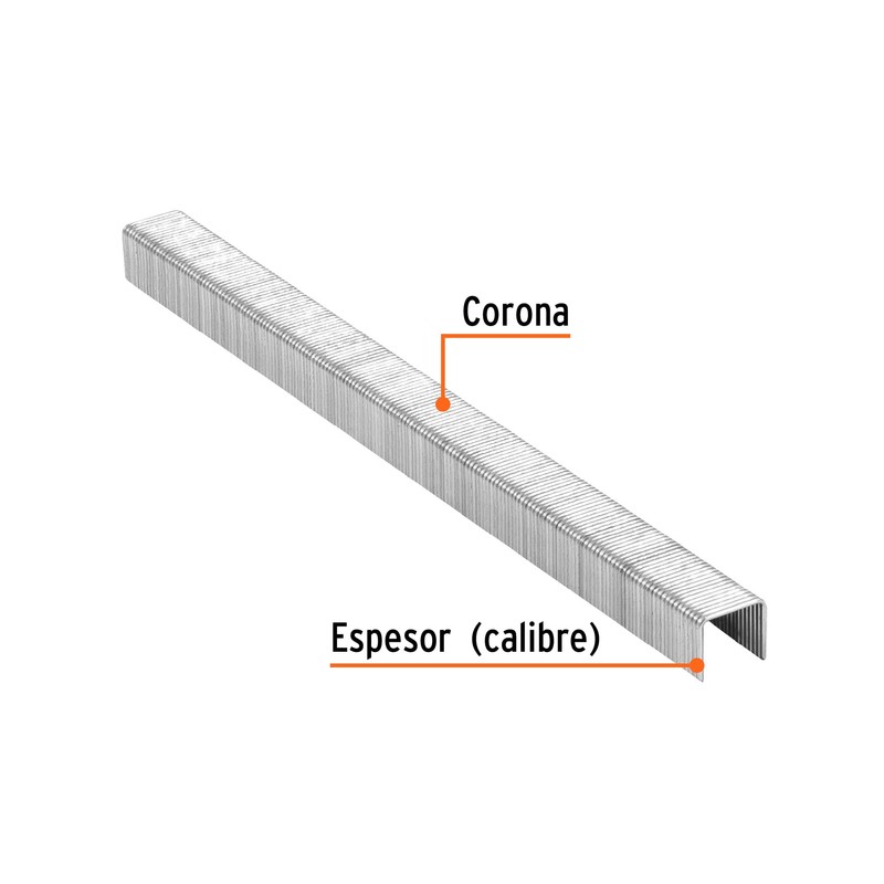 Truper GRANEU-3/8-8, Caja con 5000 grapas corona 3/8" calibre 22