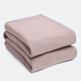 Dreamscene Warm Polar Fleece Throw Over Super Soft Luxury Sofa Bed Garden Blanket, Blush Pink - 120 x 150 cm