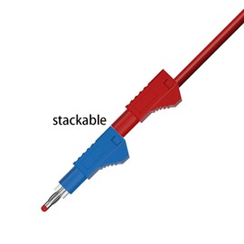 CZJZDZ 5pcs 4mm Retractable Banana Plug Stackable Test Leads Cable 100cm/3.3ft, Safety Test Line for Multi-Meter Jumper Wire J.70022