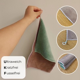 Ecoliko® Reinigungstuch für Möbel - Holz | Hochglanz | Metall | Leder - weiches Staubtuch zur Möbel Reinigung & Pflege, waschbar & wiederverwendbar, 20×30 cm, 1 St. (Lila & Mintgrün)