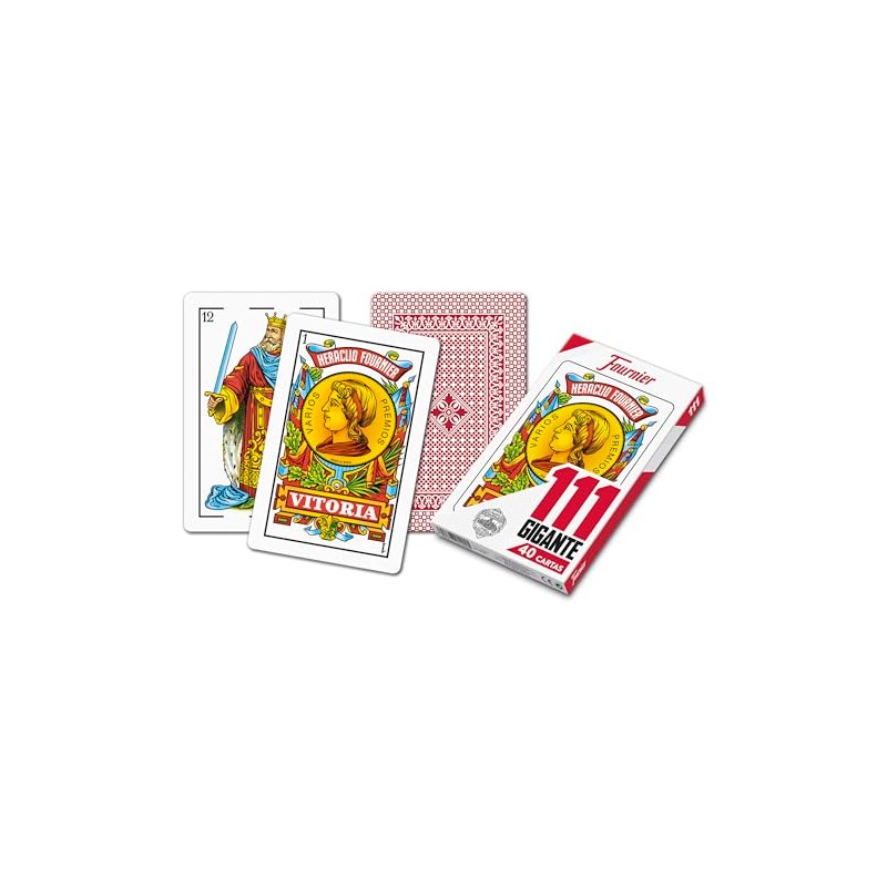 Fournier #111 Large Deck of 40 Giant Cards - Red