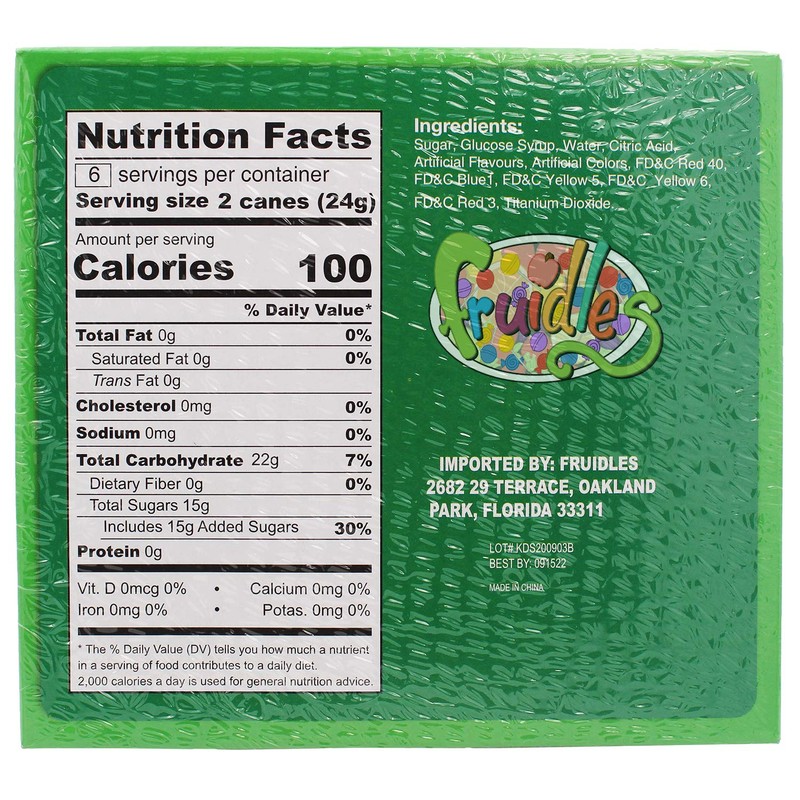 Christmas Candy Canes Suckers, Multicolored Rainbow Fruity Flavor, Individually Wrapped