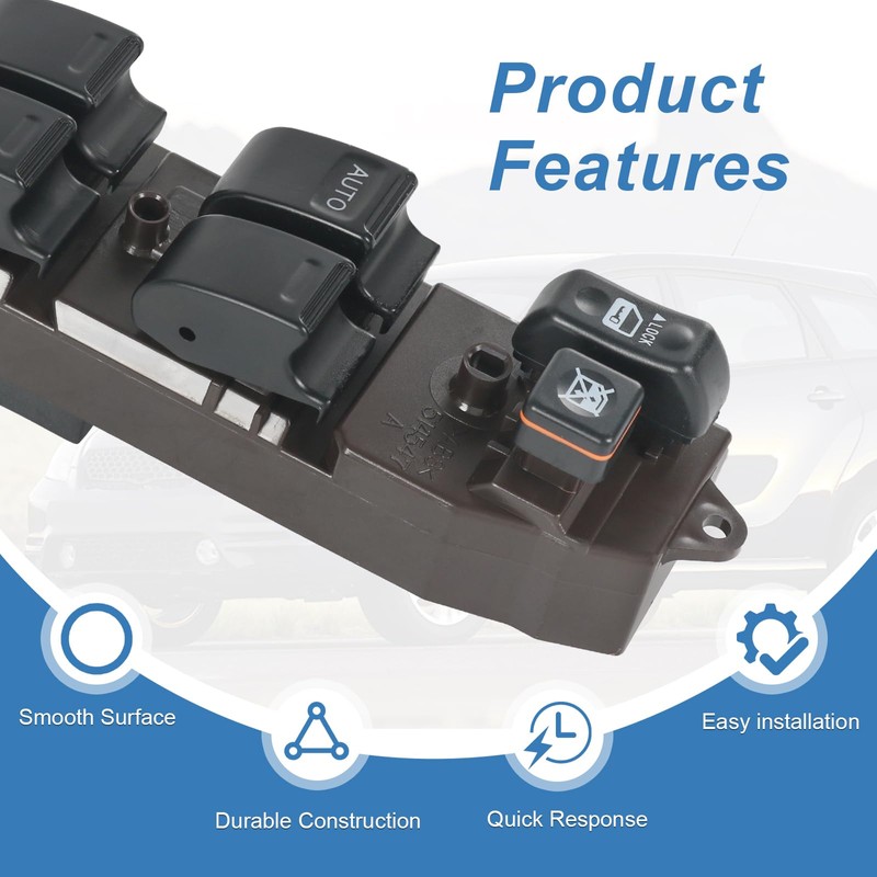 RUIANOMG Master Power Window Switch and Bezel Replacement for Camry
