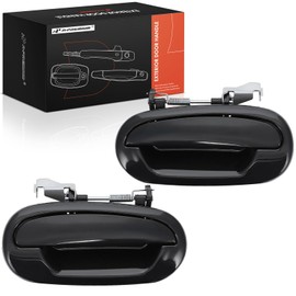 A-Premium Outside Exterior Door Handles Compatible with Ford F-150 F150 2001-2003, Expedition 1997-2002, Smooth Black, 2-PC Set, Rear Driver and Passenger Side