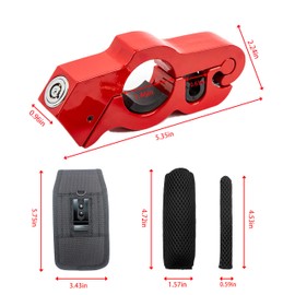 Anti Theft Motorcycle Lock with Grip Protection Sleeve,Heavy Duty Anti Theft Throttle Brake Grip Lock,Universal for Moped Scooters ATV Dirt Bike Street & Motorcycle Accessories