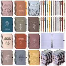 Kosiz 72 Pcs/36 Set Employee Appreciation Gifts Bulk Gratitude Spiral Journals with Pens Motivational Notebooks Positive Affirmation Gifts for Women Coworker Staff Teacher Nurse Volunteer (Vibrant)