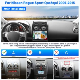 2+64G Car Stereo Radio for Nissan Rogue Sport Qashqai 2007-2015 with Wireless Carplay&Android Auto,9 Inch Touch Screen Android 13 Car Radio with Mirror Link Bluetooth FM/RDS WiFi GPS EQ SWC