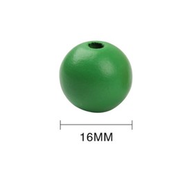 Anevous Pack of 100 Wooden Beads for Threading 16 mm Loose Round Wooden Beads with Hole Craft Beads Wooden Beads for Crafts for Bracelet Necklace DIY Decorations Jewellery Making, Green