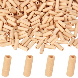 AHANDMAKER 1000pcs Wood Tude Beads, Undyed Natural Tiny Wooden Beads with 2mm Hole, 12x4mm Wood Beads for Crafts, Assorted Unfinished Wooden Loose Beads Spacer Beads for DIY Bracelet Jewelry Making
