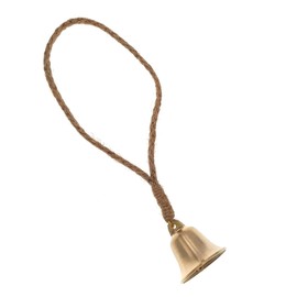 Hyakkwind Campana de viento de latón con cuerda, campana de protección de la buena suerte, campana decorativa hecha a mano para el hogar, puerta o porche (cuerda), hanwindbell01