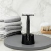 Soporte para afeitadora y cepillo para polvo (Black Razor Stand