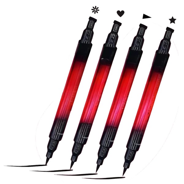 Paquete 4 Delineadores Sello de Figuras negro Delineador De Ojos