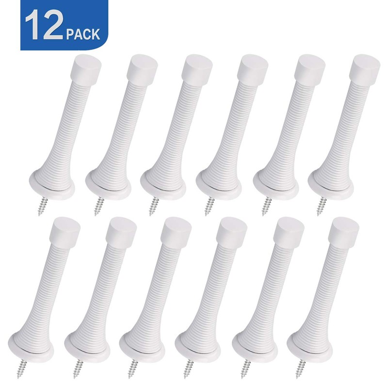 HOMOTEK 12 Pack Spring Door Stops,3-1/8” Heavy Duty Door Stop