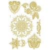 5 Sheets Temporary Metallic Flash Tattoos Set Gold5 VV Gold