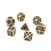DollaTek 7PCS Metal Polyhedral Dice Set with Black Storage Bag
