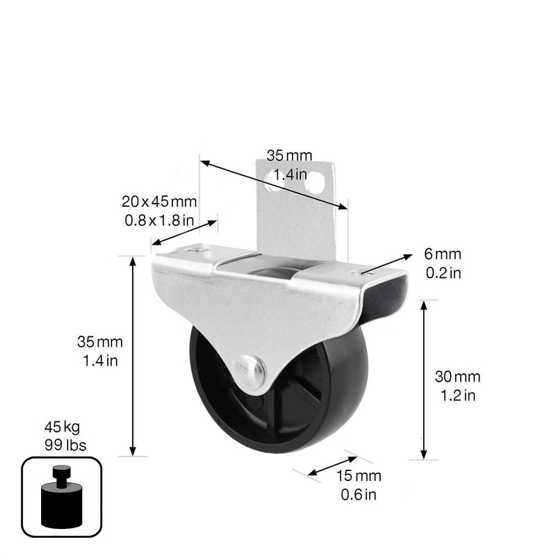 WAGNER Designer 01065601 Furniture Castor / Bed Box / Diameter