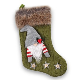 Christmas Stocking, Santa Stocking for Filling, Santa Stocking Large, 40 cm Christmas Stocking with Santa Claus, Christmas Stocking Decoration for Wall, Fireplace, Christmas Tree