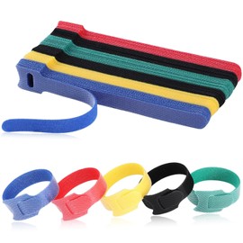 Heatunk 120-Pack 6-Inch Reusable Cable Ties: Adjustable Multi-Purpose Cord Organizer - Cable Management in 5 Colors