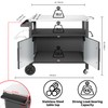 Dining Cart Table with Big Storage Cabinet, Movable Outdoor BBQ