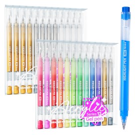 Acrylic Gel Pens, 1.0mm Fine Point Gel Paint Pens for Journaling Note Taking, Pack of 24Ink Color: 24 Pieces