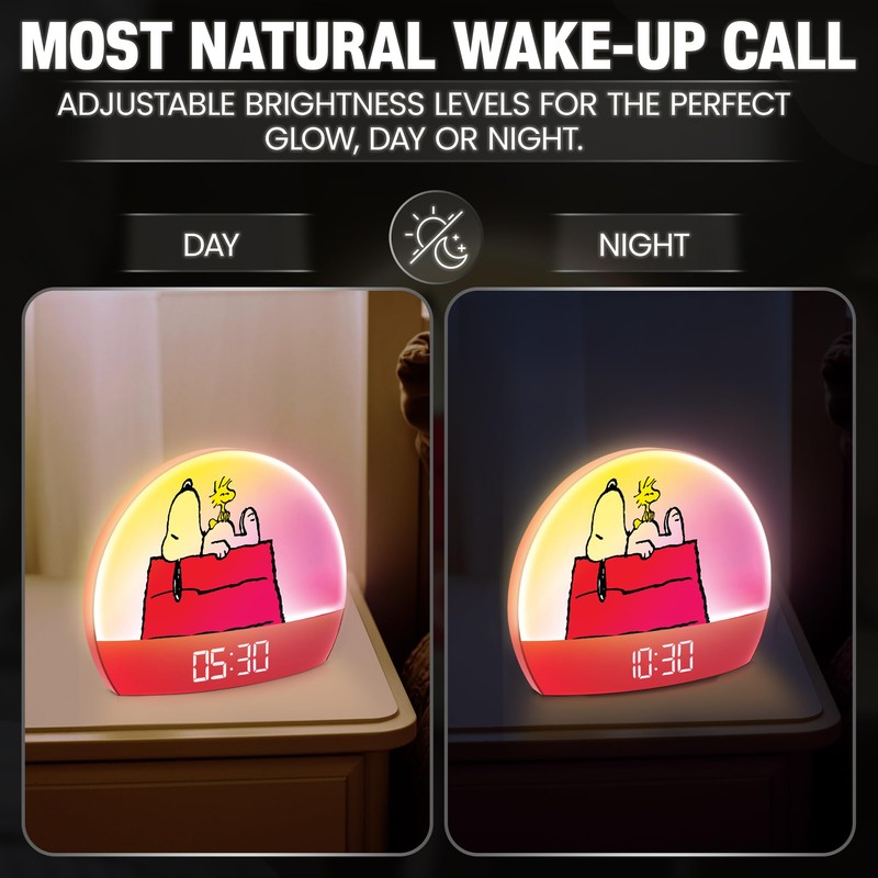 Peanuts Snoopy Sunrise Alarm Clock – Vibrant Snoopy Edition with