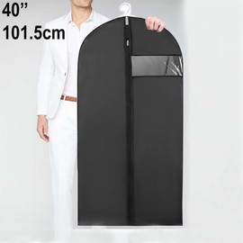 Buystarget Black 40''/101.5cm Large Dress Bag Suit Cover Foldable Clear Window Hanging Garment Bags for Costumes Suits Coats Long Dress Bags Wedding Dress Gown Wardrobe Storage Covers Closet Travel