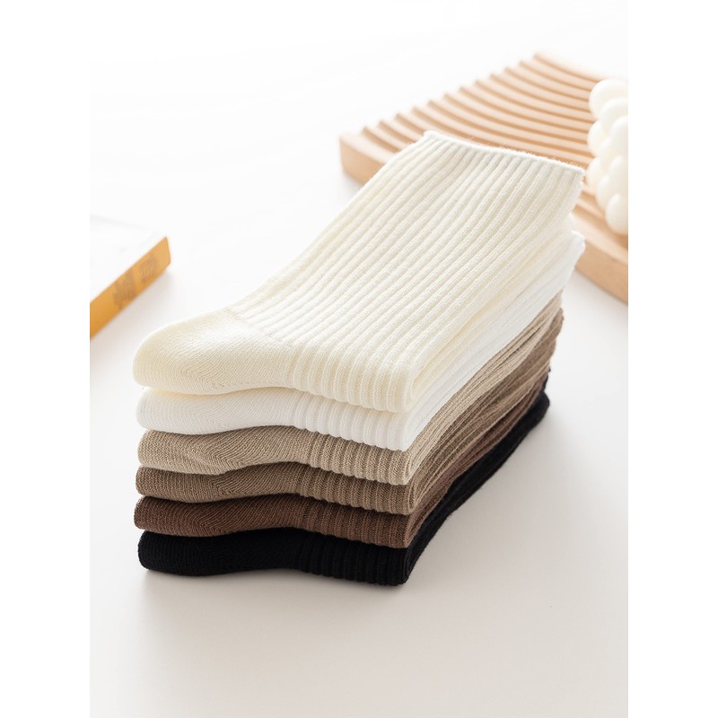 ACCFOD Cute Crew Socks Casual Athletic Aesthetic Socks Neutral Cotton