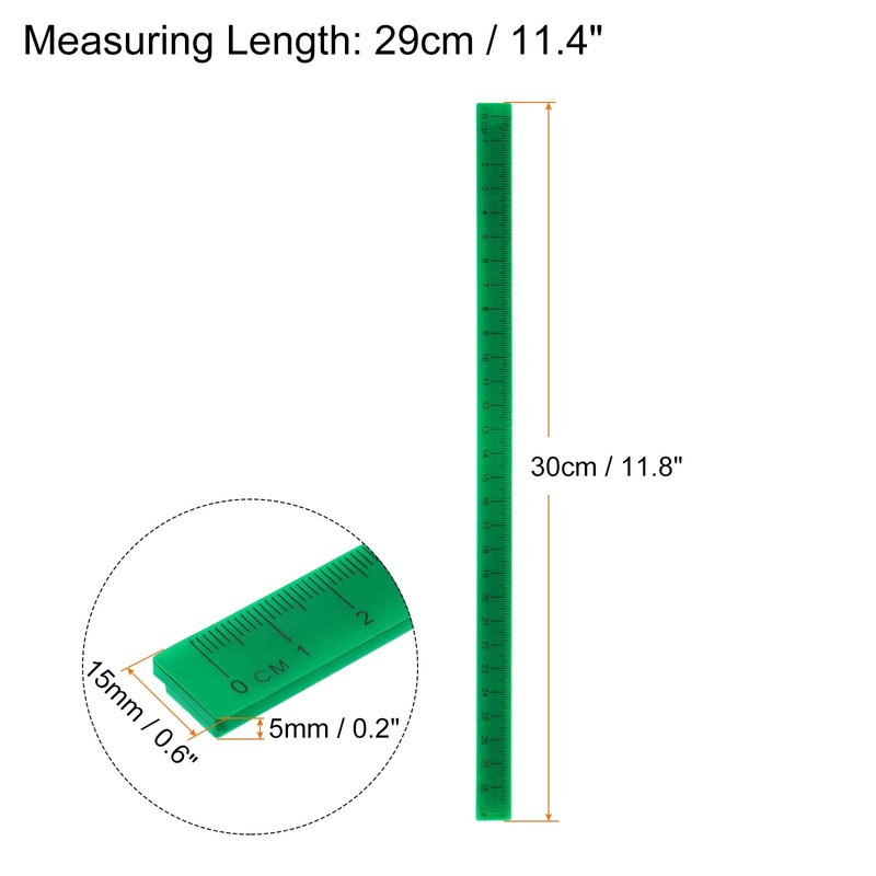 sourcing map Whiteboard Magnetic Ruler Metric Board Straight Rulers Measuring